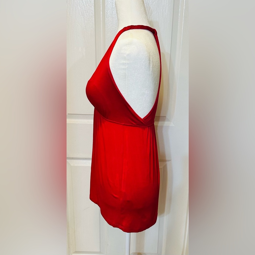 Lush Top halter red padded bra racer back v-neck size  small - Picture 5 of 10